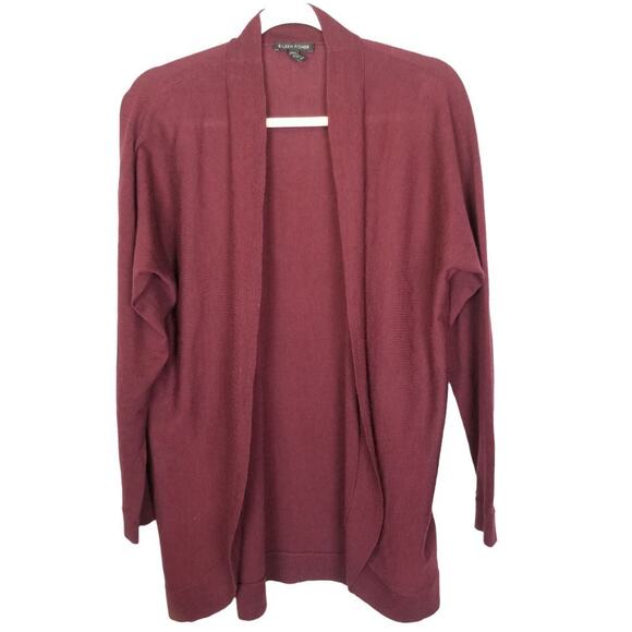 Eileen Fisher Merino Wool Sweater Cardigan Quiet Luxury Sz M Minimalist Holiday - Picture 1 of 8